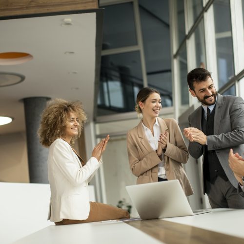 Multiethnic business people working together in the office
